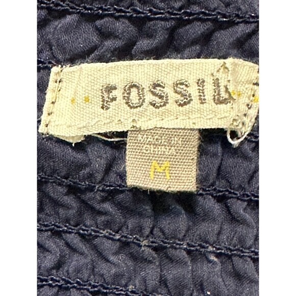 FOSSIL Women Sz M Silk Blend Lined Colorblock Babydoll Dress Adjustable Straps - Picture 12 of 13